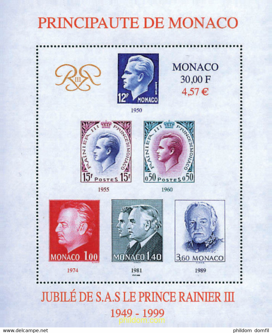 48527 MNH MONACO 1999 50 ANIVERSARIO DEL REINADO DEL PRINCIPE RAINIERO III - Andere & Zonder Classificatie