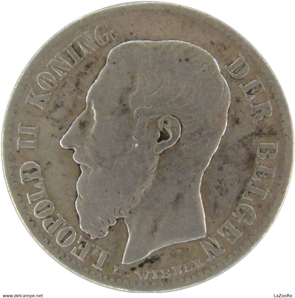 LaZooRo: Belgium 50 Centimes 1886 VF - Silver - 50 Cent