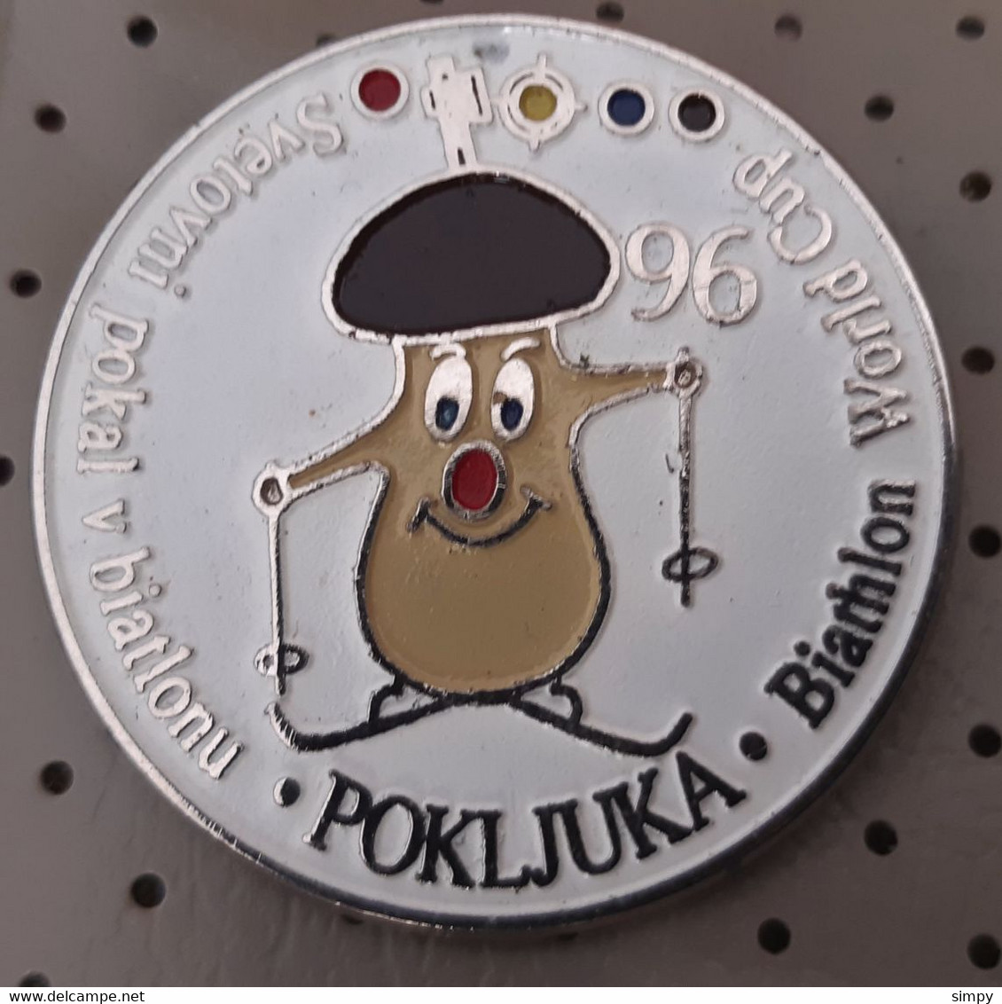 Mushroom Mushrooms  Funghi, Champignons Biathlon World Cup Pokljuka 1996 Slovenia  Pin Diameter 32mm - Biathlon