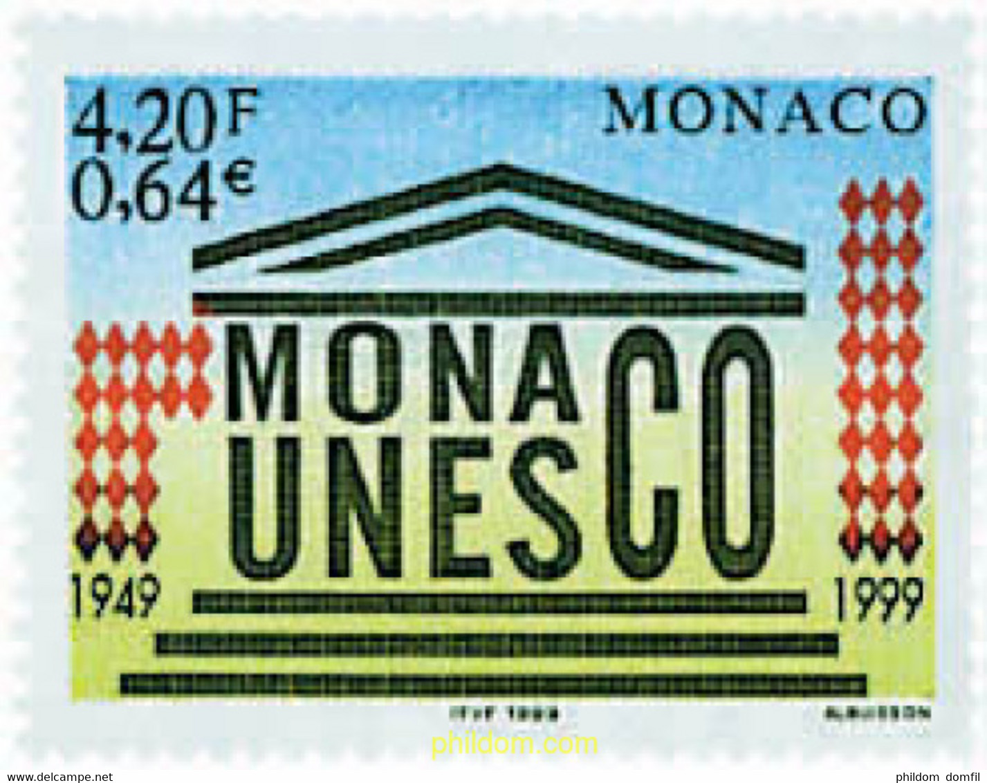 48533 MNH MONACO 1999 50 ANIVERSARIO DE LA ADHESION DE MONACO A LA UNESCO - Otros & Sin Clasificación