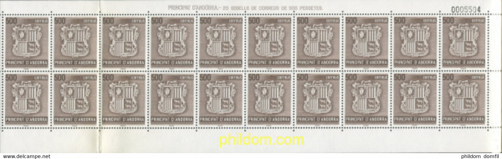 697238 MNH ANDORRA. Admón Española 1988 ESCUDOS - Used Stamps