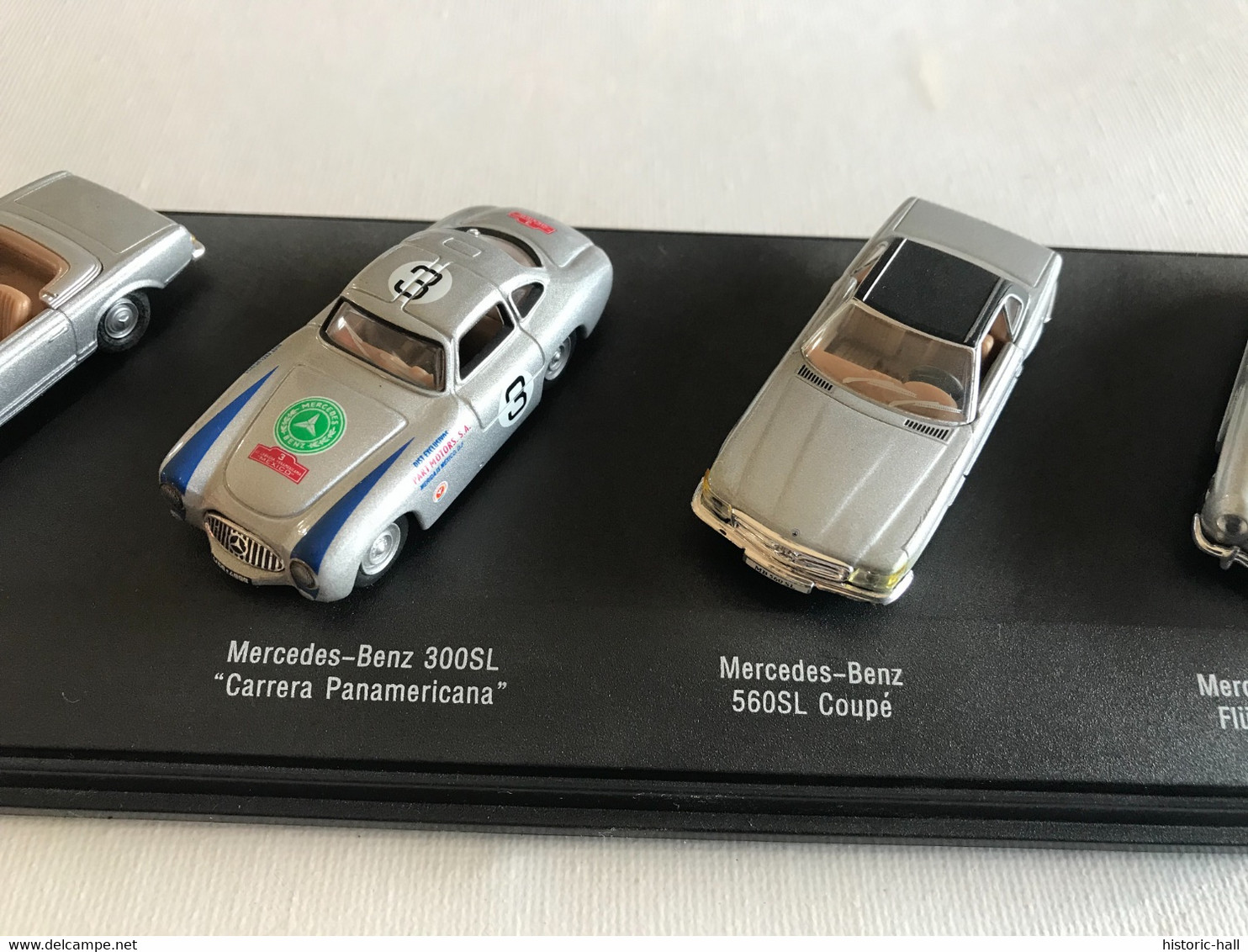 Coffret SCHUCO - MERCEDES BENZ - 280SL Cabrio - 300SL Carrera Panamericana - 560SL Coupé - 300SL Flugelturer - Schaal 1:72