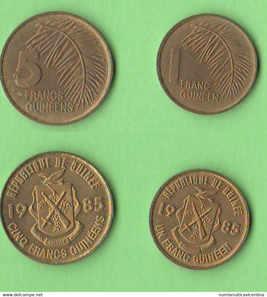 Guinea Bissau 1 + 5 Francs 1985 Republique De Guinè  Bronze  Coin - Guinee