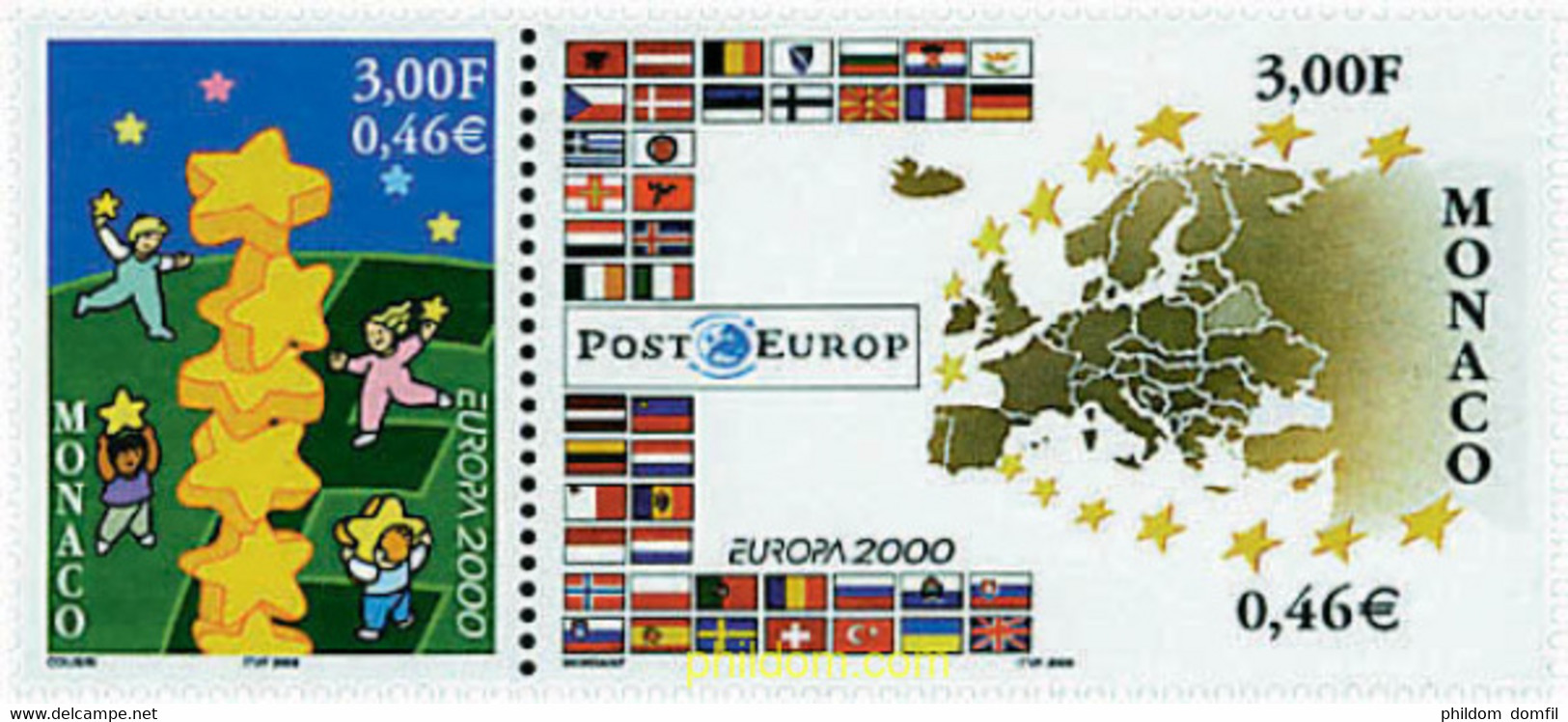 5539 MNH MONACO 2000 EUROPA CEPT. CONSTRUCCION EUROPEA - Autres & Non Classés