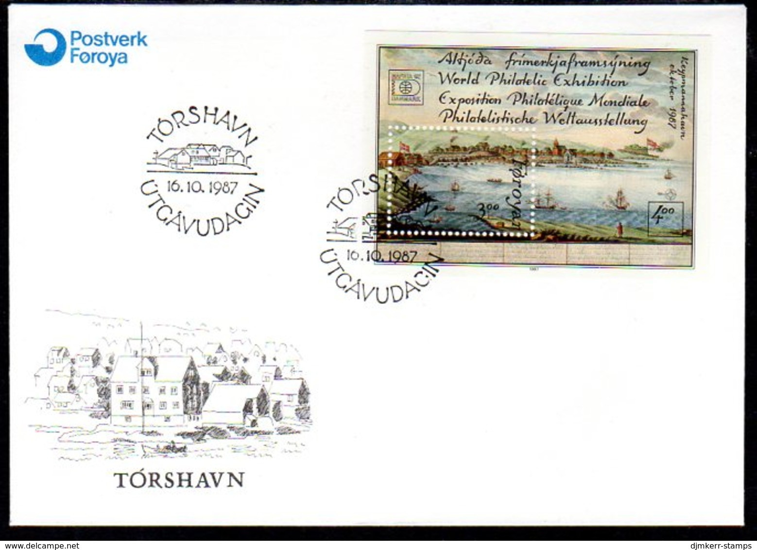 FAROE IS. 1987 HAFNIA '87 Exhibitiom On FDC.  Michel Block 3 - Féroé (Iles)