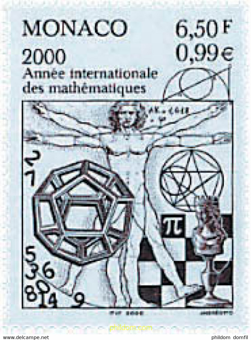 61461 MNH MONACO 2000 AÑO INTERNACIONAL DE LAS MATEMATICAS - Sonstige & Ohne Zuordnung