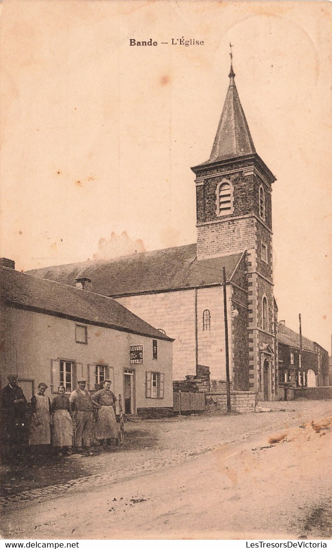 Belgique - Bande - L'église - Edit. Fouard - Desaix - Animé - Clocher - Carte Postale Ancienne - Nassogne