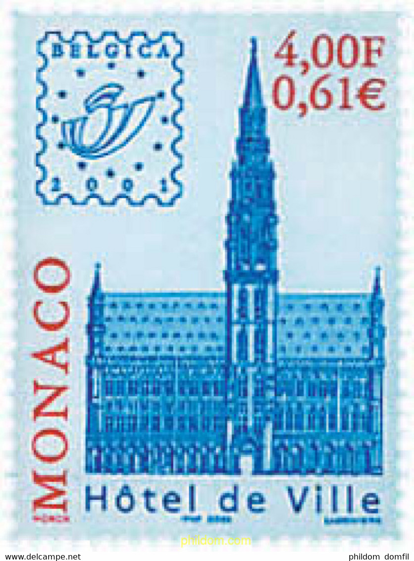 76860 MNH MONACO 2001 BELGICA 2001. EXPOSICION FILATELICA INTERNACIONAL - Altri & Non Classificati