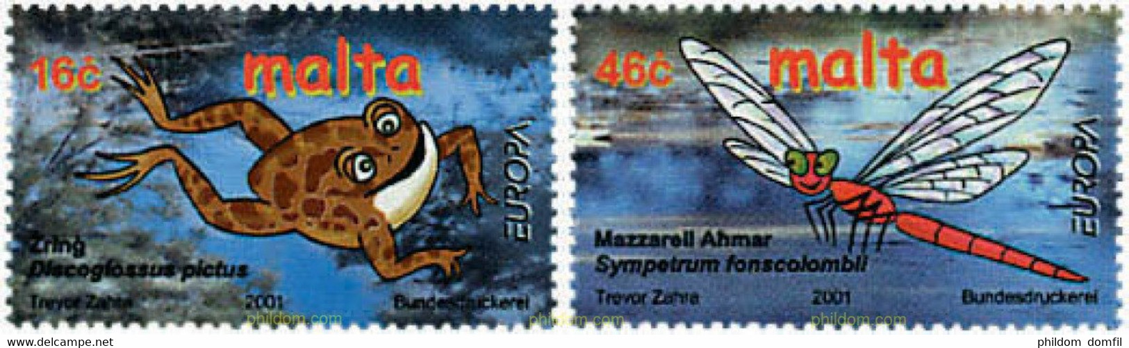77100 MNH MALTA 2001 EUROPA CEPT. EL AGUA, RIQUEZA NATURAL - Spiders