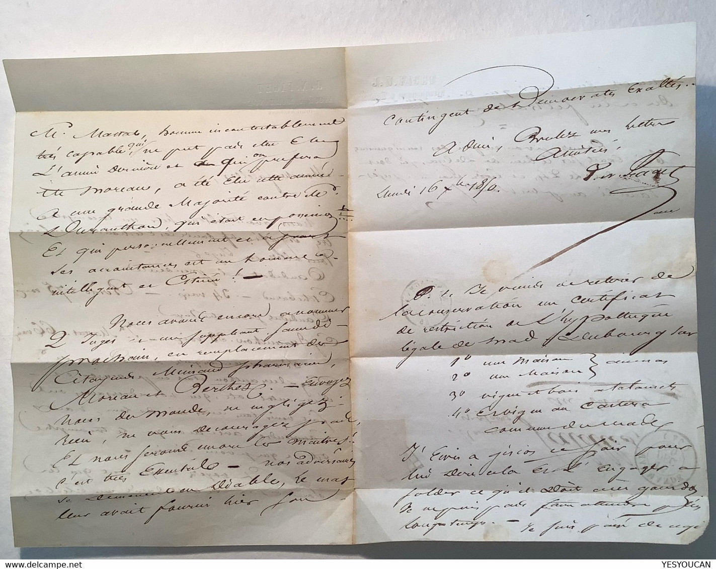 France #4h SUP. BONNE NUANCE BLEU NOIR (260€+)  Lettre MARMANDE 1850 (Lot Et Garonne 45) Affr 25c Cérès (1849 Cover - 1849-1850 Cérès