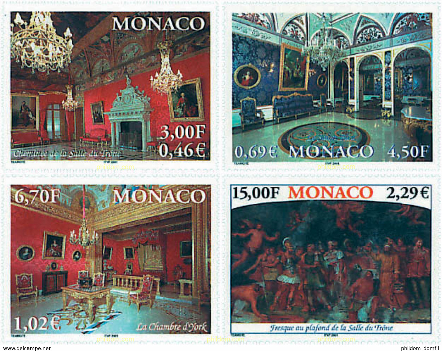 76867 MNH MONACO 2001 SALAS DEL PALACIO PRINCIPESCO - Otros & Sin Clasificación