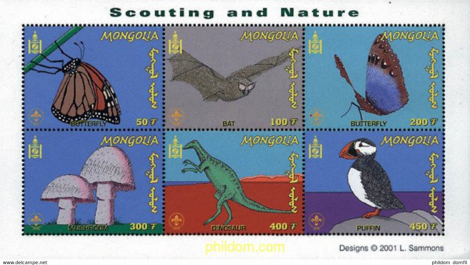 180235 MNH MONGOLIA 2001 ESCULTISMO Y NATURALEZA - Spinnen