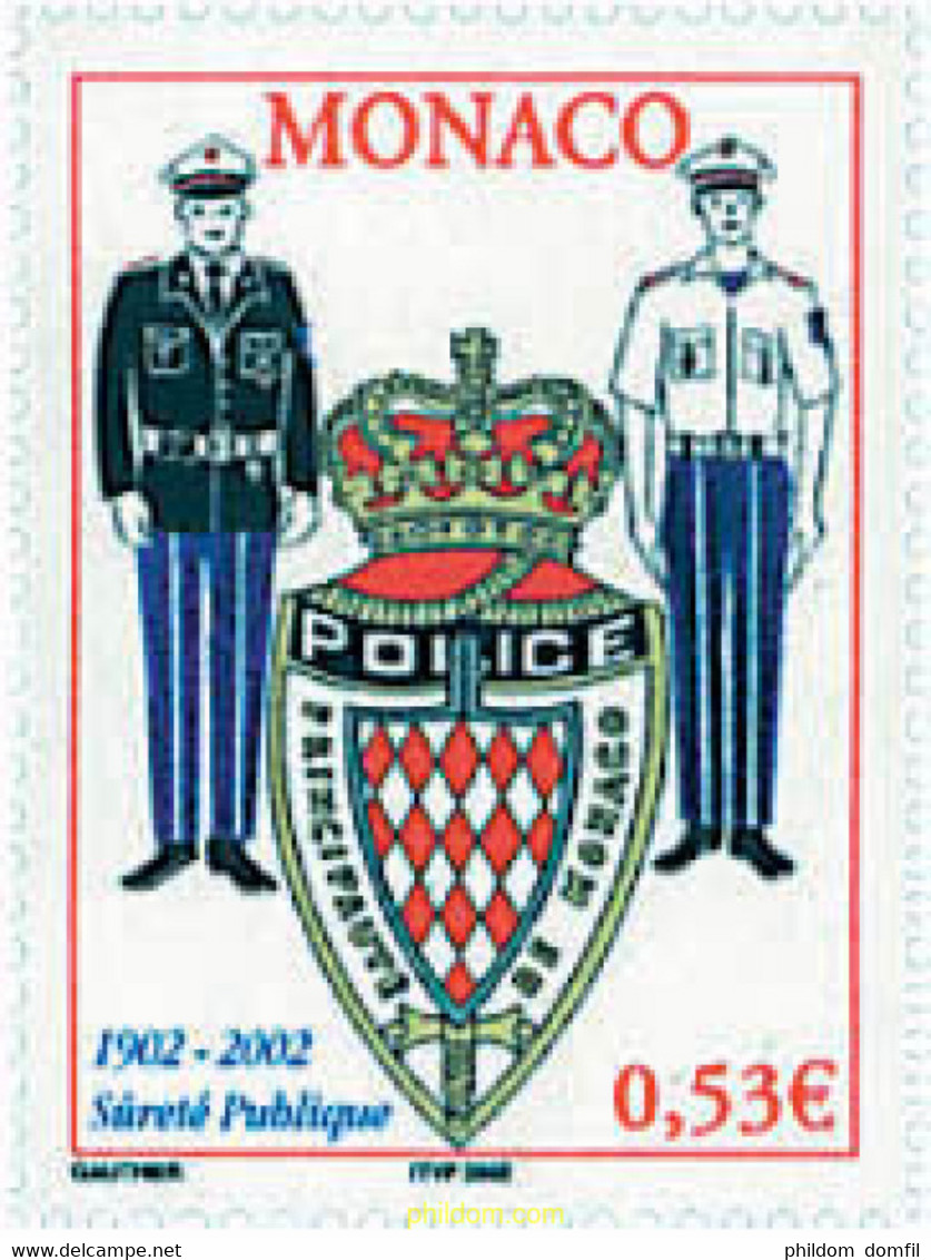 99077 MNH MONACO 2002 CENTENARIO DE LA CREACION DE LA SEGURIDAD PUBLICA DE MONACO - Andere & Zonder Classificatie