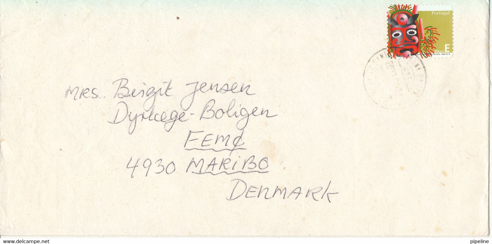 Portugal Cover Sent To Denmark 2007 Single Franked - Lettres & Documents