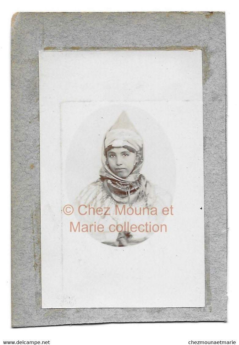 FEMME JUIVE JEUNE FILLE PORTRAIT - PHOTO COLLEE SUR CARTON 8.5*5.5 Cm JUIF - Africa