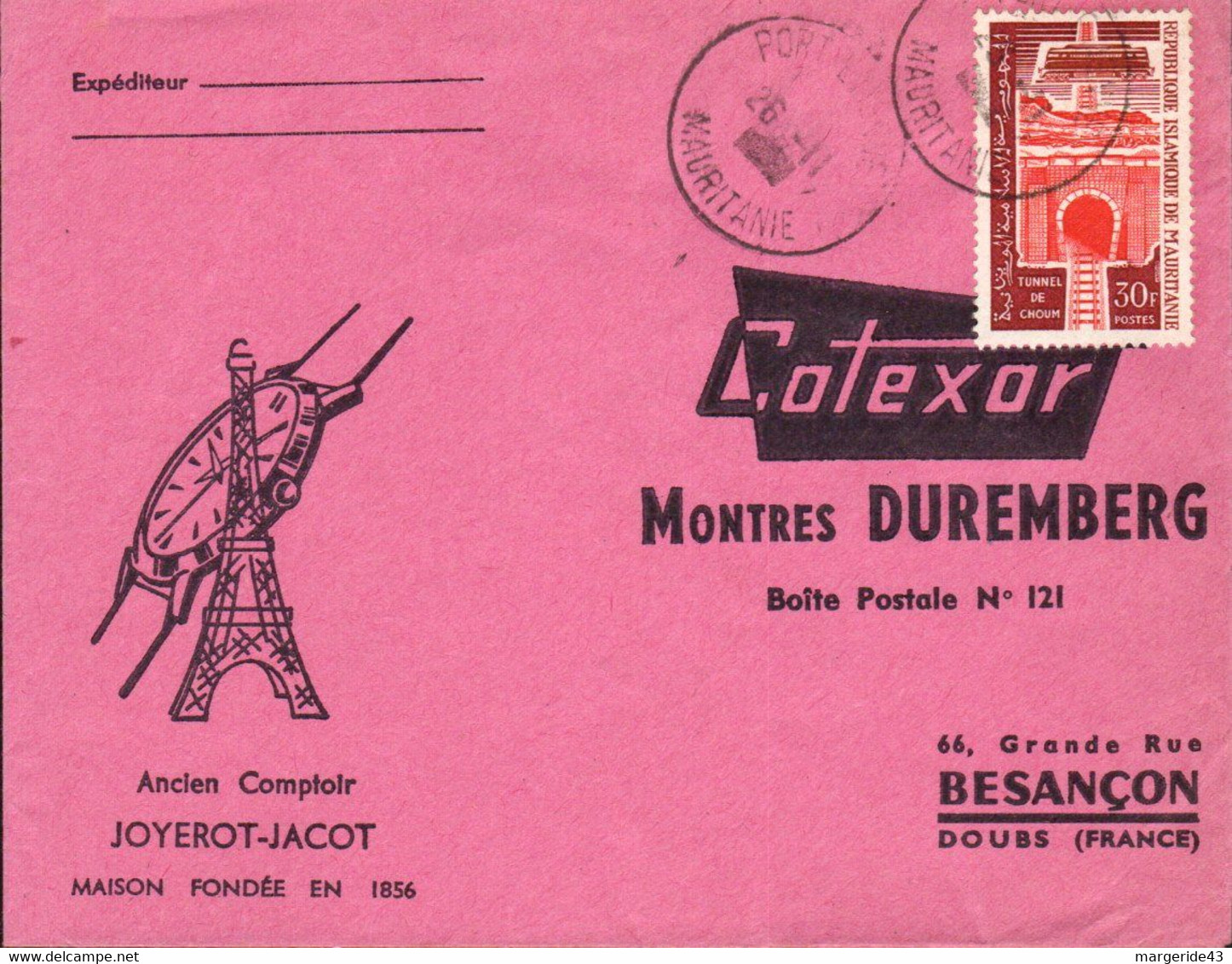 MAURITANIE AFFRANCHISSEMENT COMPOSE SUR  LETTRE DE TAMCHAKETT POUR LA FRANCE 1966 - Mauritanie (1960-...)