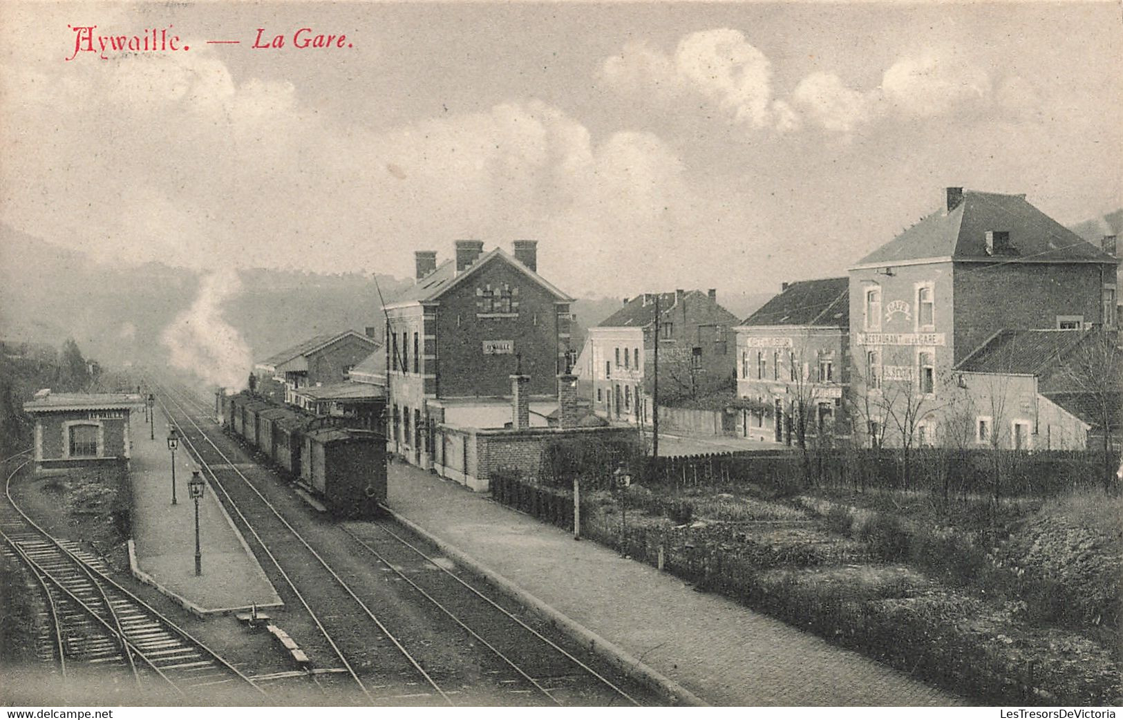 Belgique - Aywaille - La Gare - Train à Vapeur - Oblitéré Aywaille 1909 - Carte Postale Ancienne - Aywaille