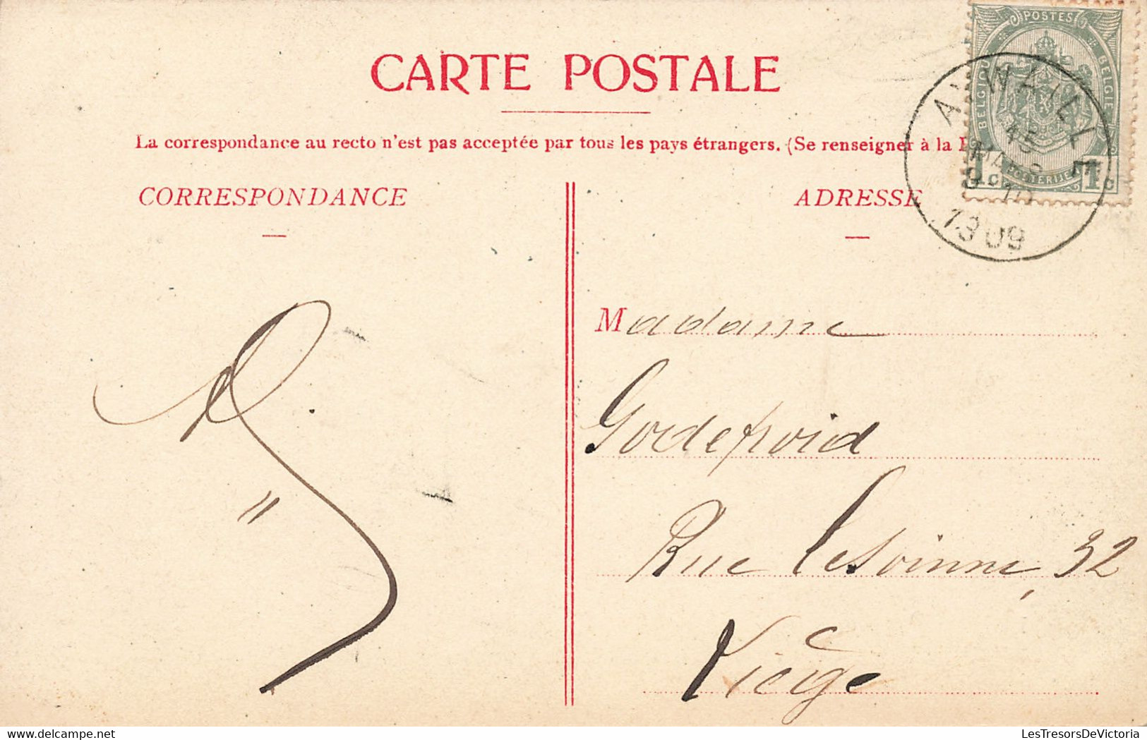 Belgique - Aywaille - La Gare - Train à Vapeur - Oblitéré Aywaille 1909 - Carte Postale Ancienne - Aywaille