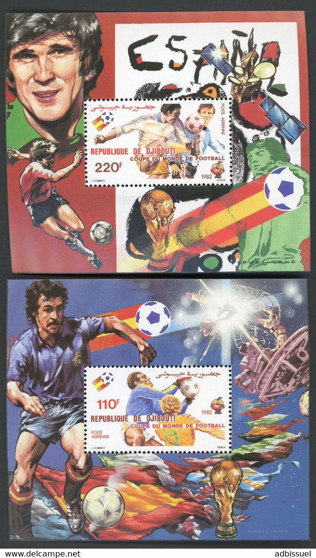 DJIBOUTI 2 Blocs Spéciaux COTE 35 € Poste Aérienne N° 159 + 160 MNH ** FOOTBALL COUPE DU MONDE WORLD CUP ESPAÑA 82 TB/VG - Dschibuti (1977-...)