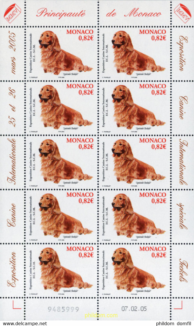 161306 MNH MONACO 2005 EXPOSICION CANINA INTERNACIONAL - Andere & Zonder Classificatie