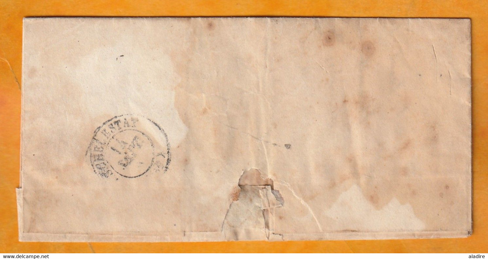 1845 - Lettre Pliée Avec Corresp Famil  De Benfeld Cachet Fleurons Simples Vers Sélestat - Cad Arrivée - Taxe  2 - 1801-1848: Precursori XIX