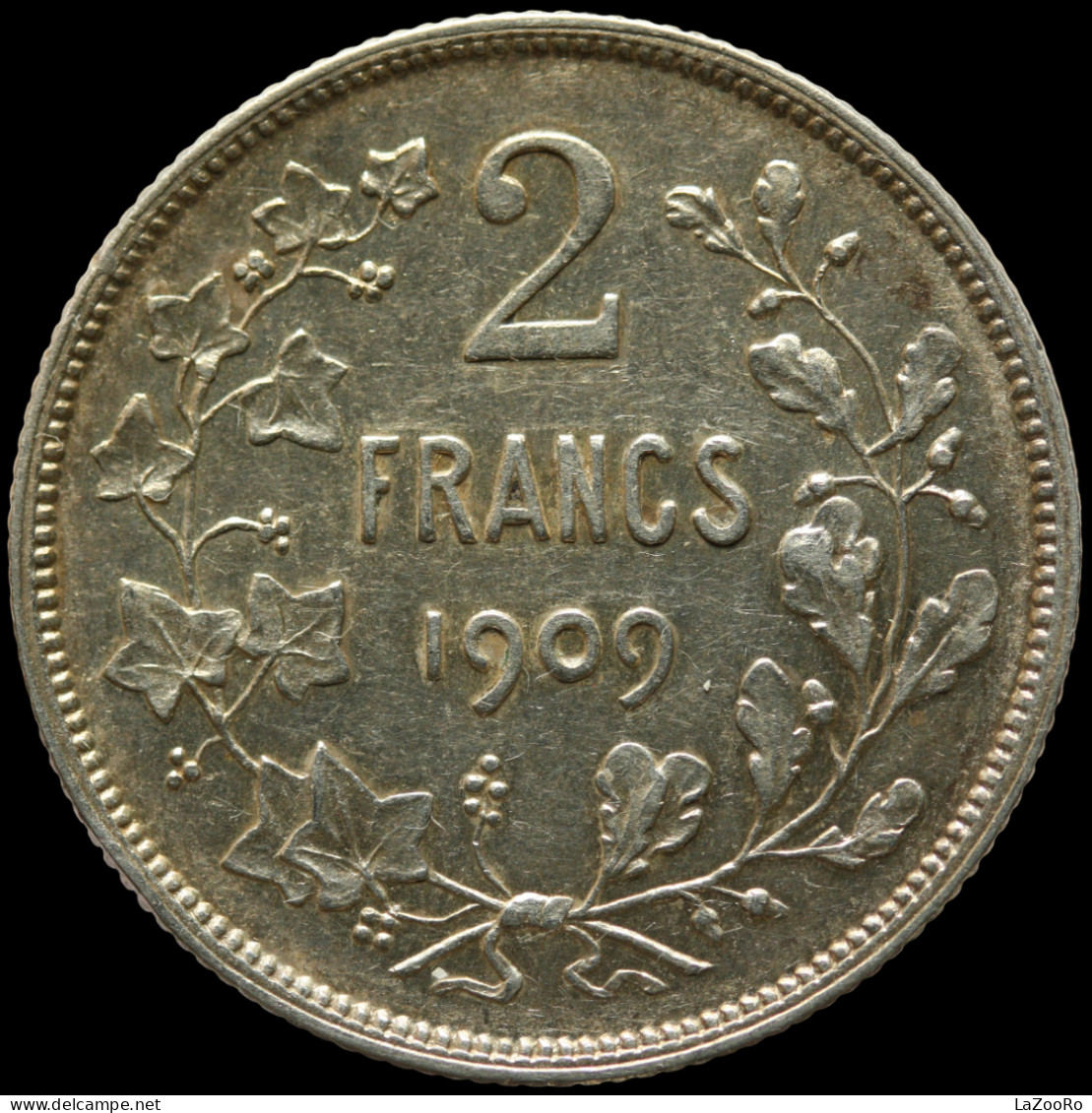 LaZooRo: Belgium 2 Francs 1909 XF / UNC - Silver - 2 Francs