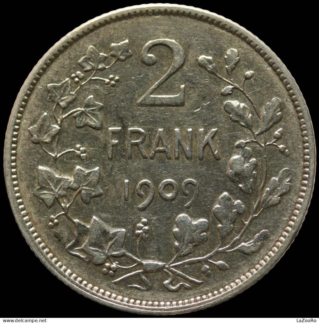 LaZooRo: Belgium 2 Francs 1909 XF / UNC - Silver - 2 Francs