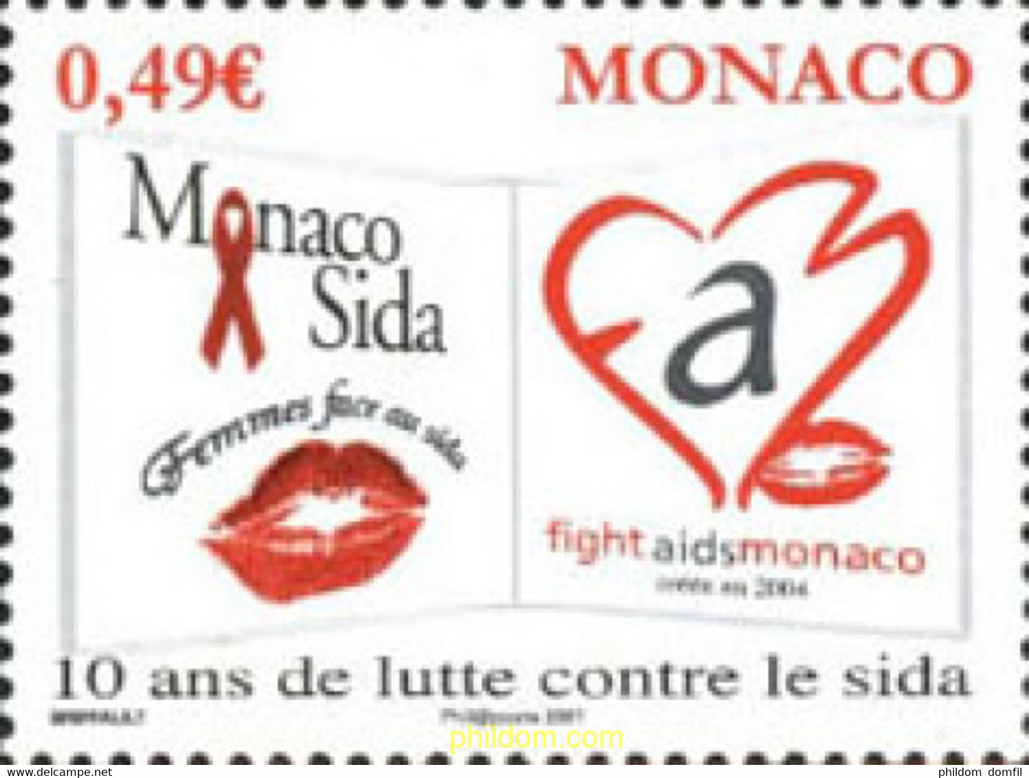 198877 MNH MONACO 2006 10 ANIVERSARIO DE LA LUCHA CONTRA EL SIDA - Autres & Non Classés