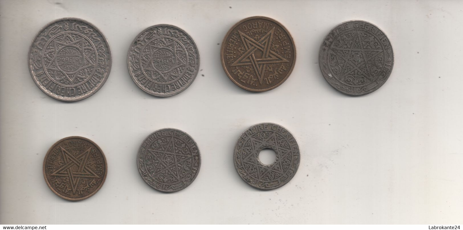 REF M2  : Monnaie COIN Lot De 7 Maroc Empire Chérifien 20 Francs 10 Et Centimes 7 Pièces Dans Le Lot - Maroc