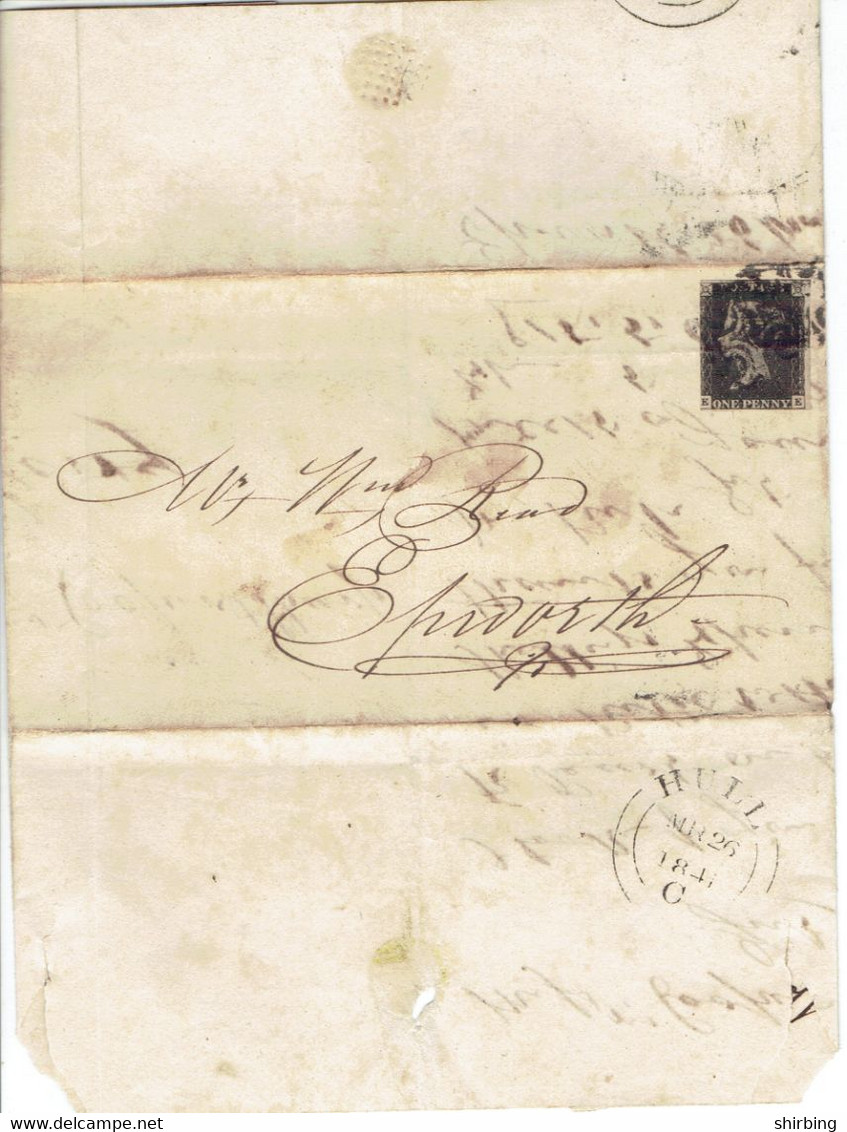 S1 : GB Penny Black On Complete Letter Sheet - Storia Postale