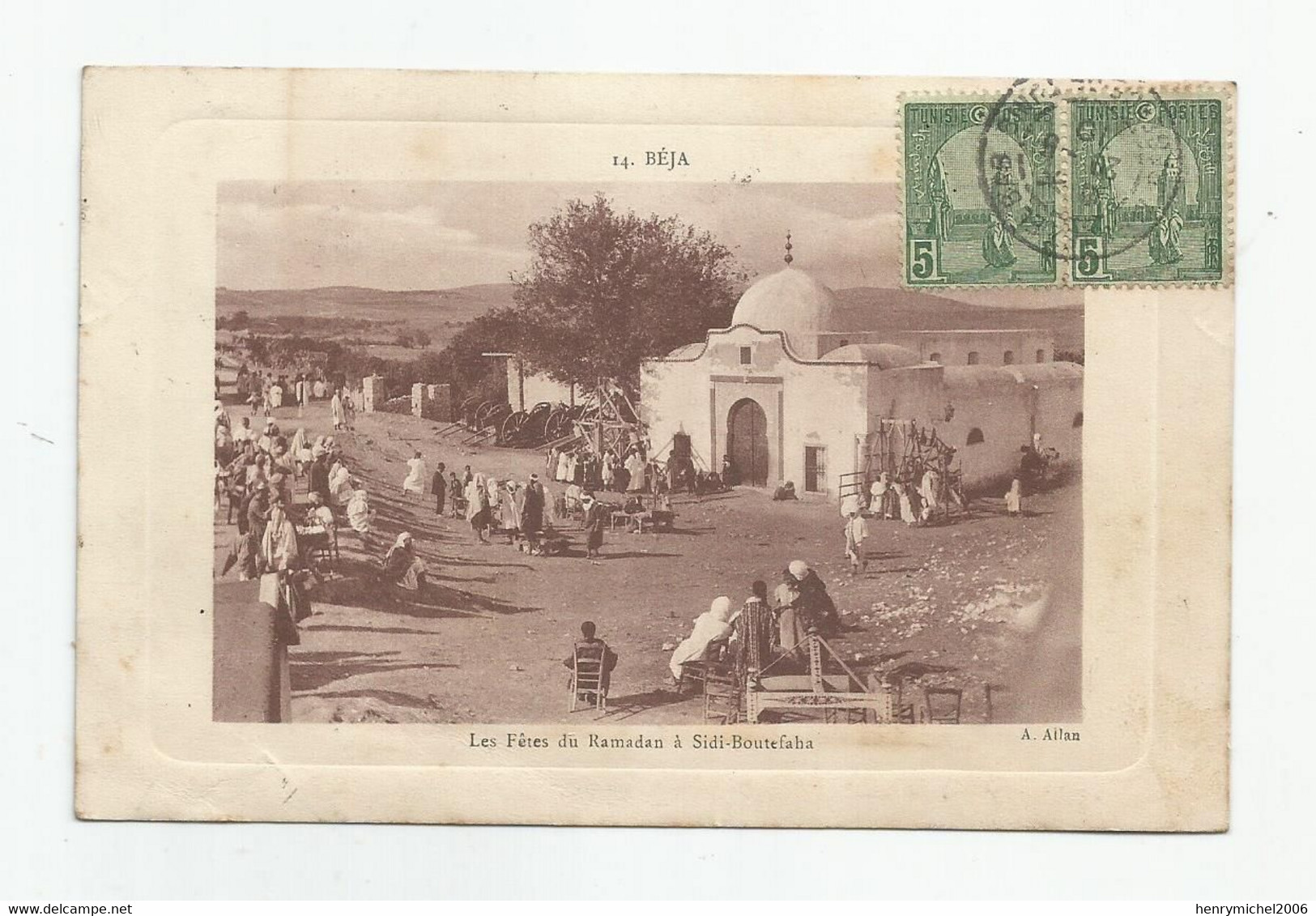 Tunisie Béja Les Fetes Du Ramadan A Sidi Boutefaha Cachet Regence 1910 - Tunesien