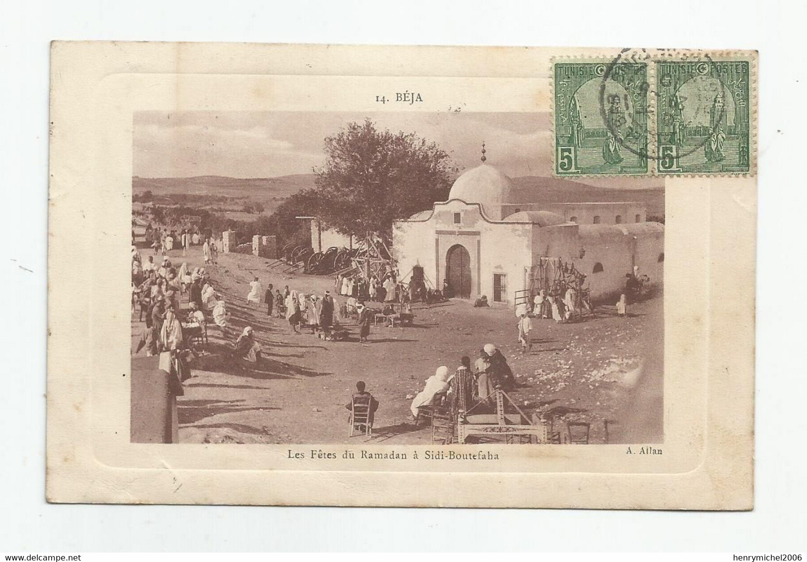 Tunisie Béja Les Fetes Du Ramadan A Sidi Boutefaha Cachet Regence 1910 - Tunisia