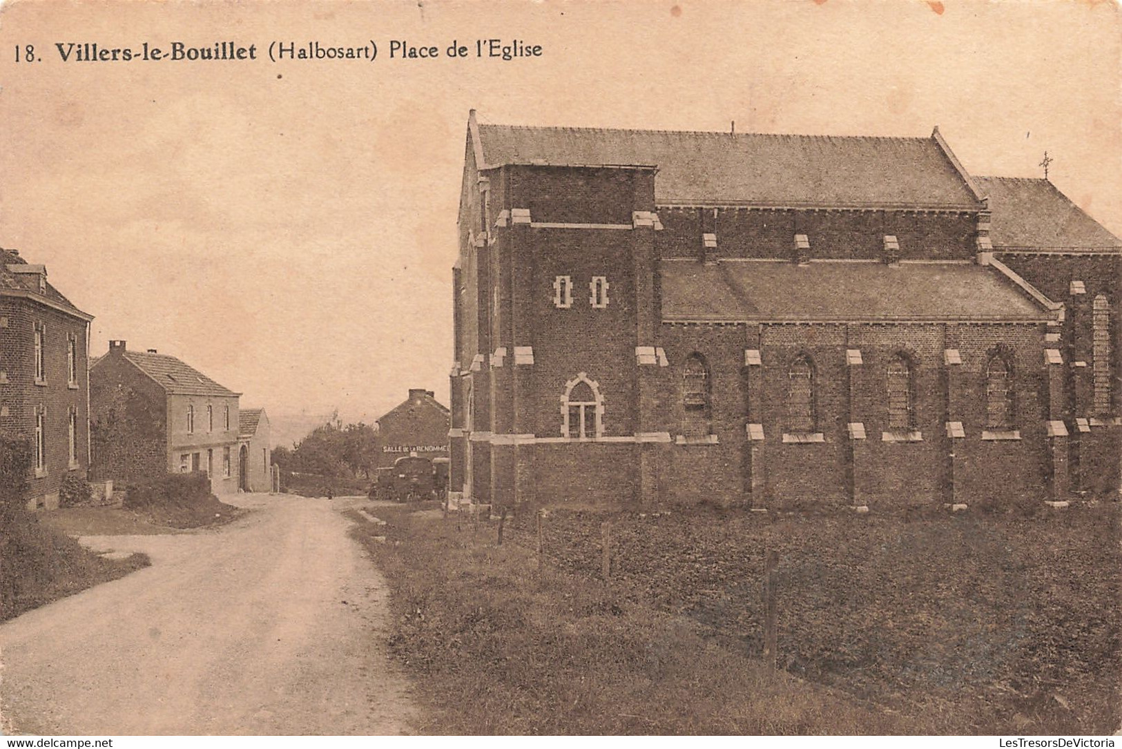 Belgique - Villers Le Bouillet - Halbosart - Place De L'église - Edit. Cuivers Lemye  - Carte Postale Ancienne - Villers-le-Bouillet