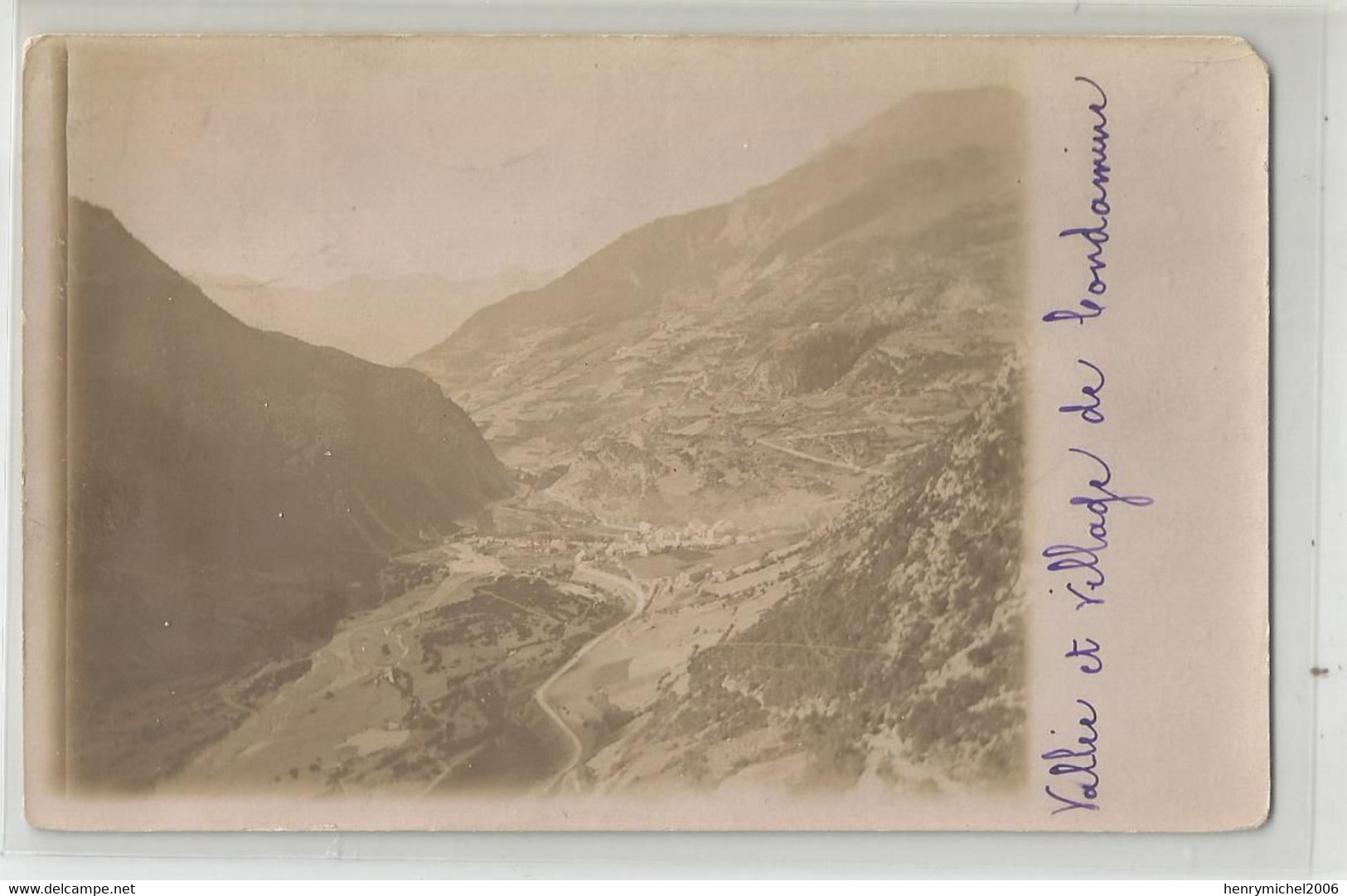 04 Basses Alpes Condamine Vallée Ubaye Et Village Carte Photo 1909 - Other & Unclassified