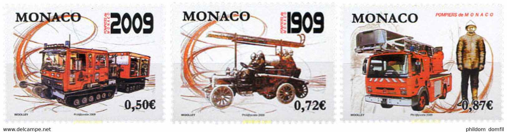 222778 MNH MONACO 2009 VEICULOS DE BOMBEROS - Autres & Non Classés