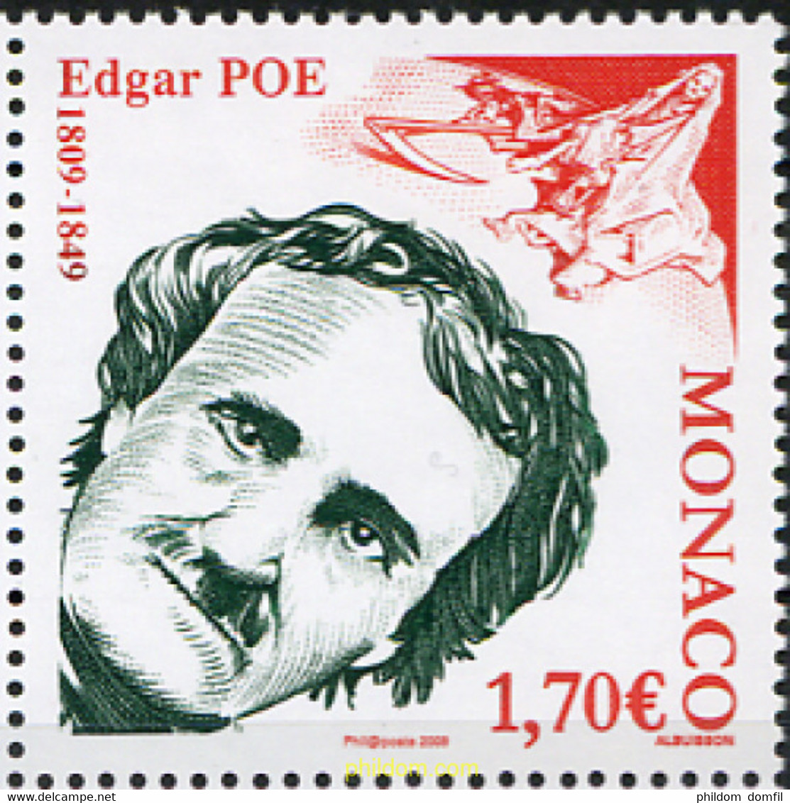 223508 MNH MONACO 2009 200 ANIVERSARIO DE EDGAR ALLAN POE - Otros & Sin Clasificación