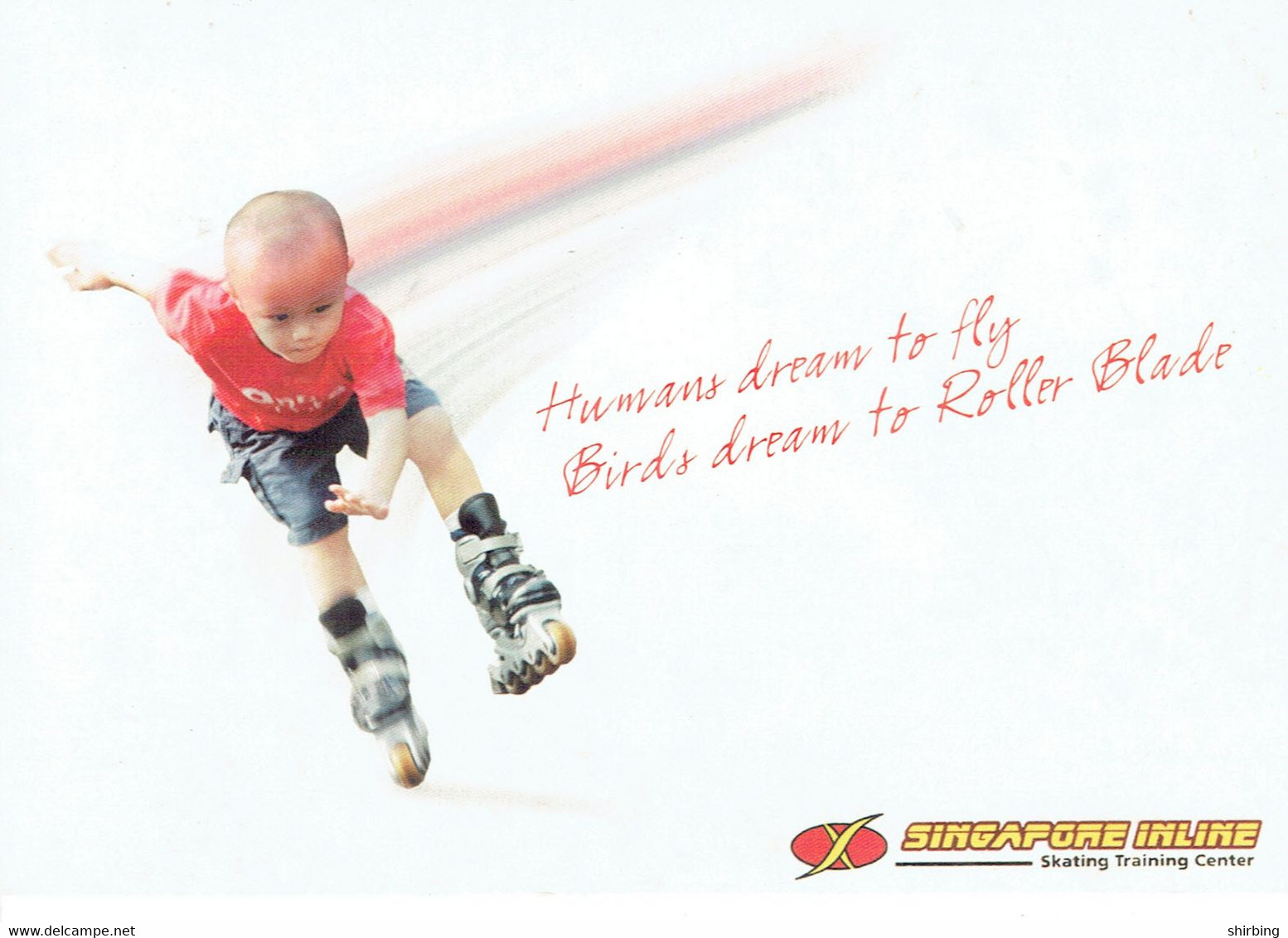 C9 : Boy Roller Skating - Ad Postcard - Skateboard