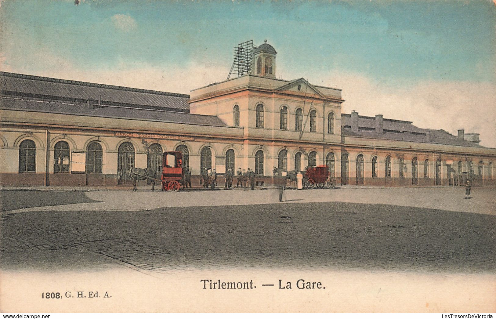Belgique - Tirlemont - La Gare  - Edit. G.H. - Colorisé - Animé - Attelage - Carte Postale Ancienne - Tienen