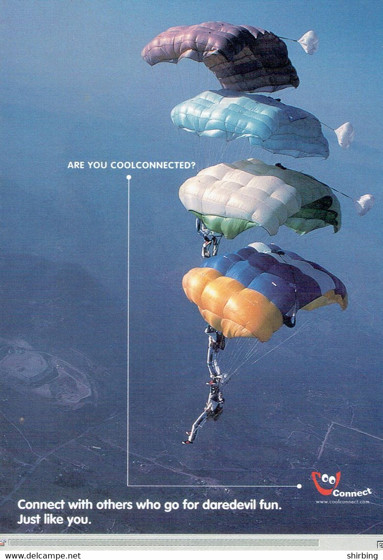 C9 : Sports Shoe, Nikei Presto - Ad Postcard - Parachutting