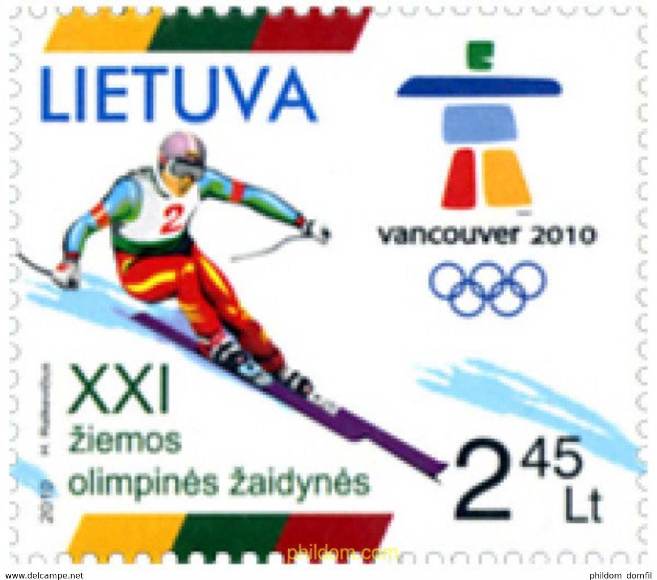 243645 MNH LITUANIA 2010 21 JUEGOS OLIMPICOS INVIERNO VANCOUVER 2010 - Winter 2010: Vancouver