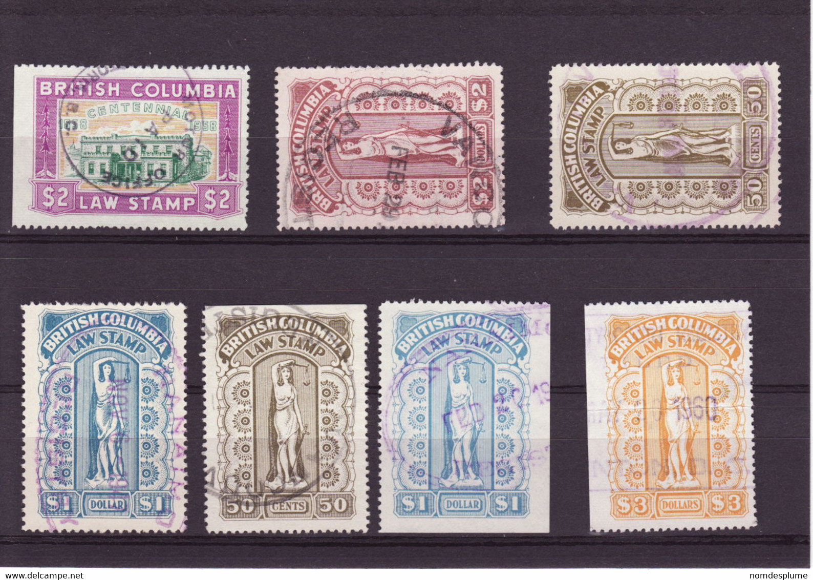 3685) Later Canada BC Law Nice Stamps Inspect British Columbia Revenue - Usati