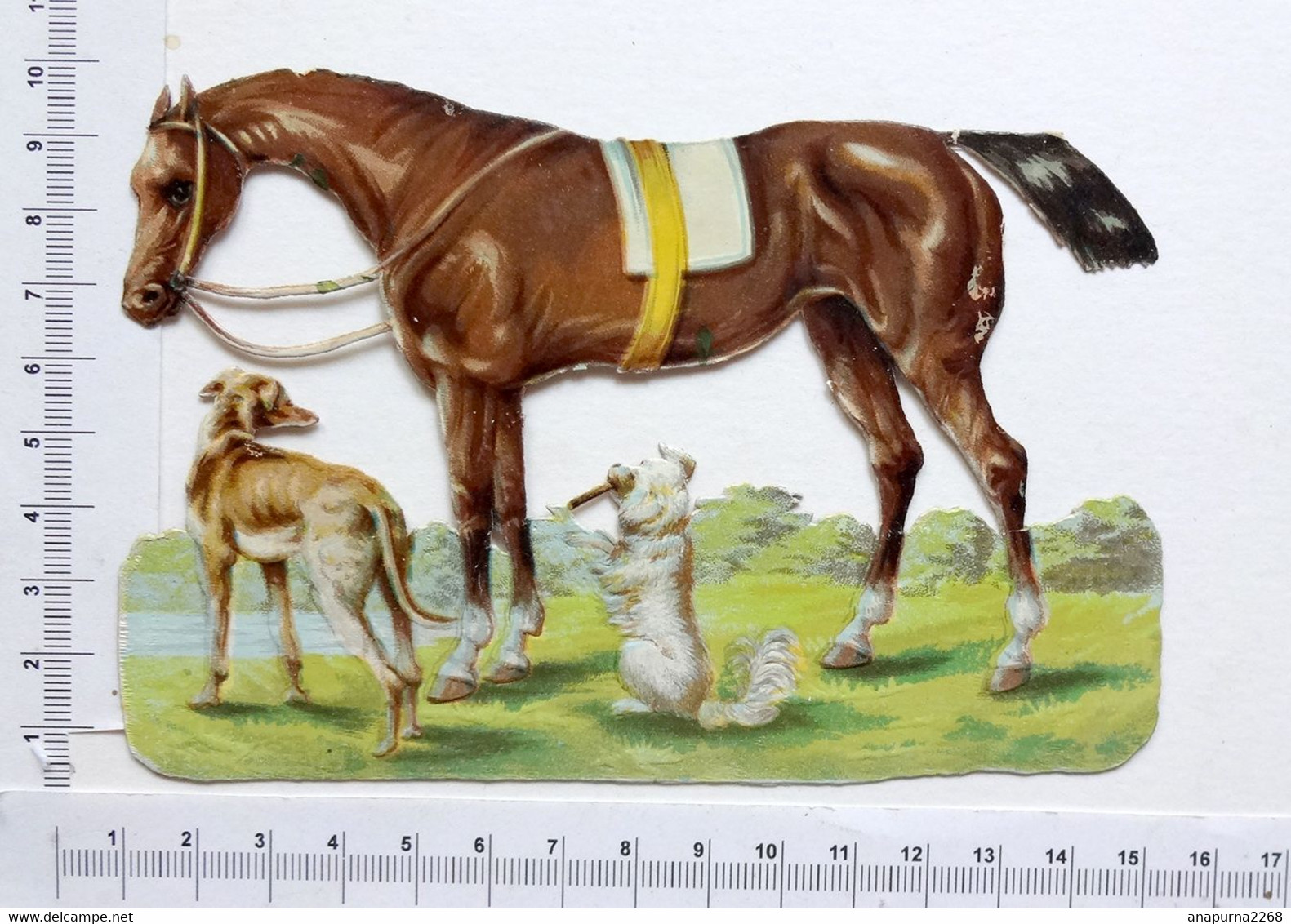 DECOUPI...CHEVAL ET CHIENS....H : 10 Cm. - Animaux