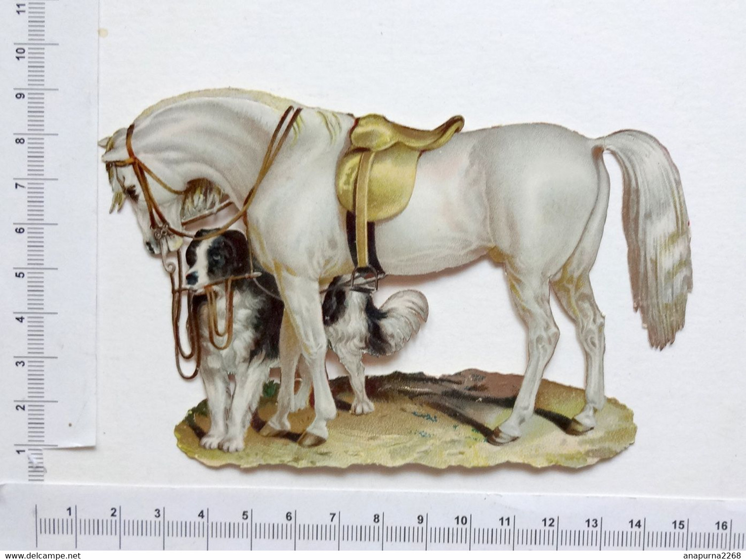 DECOUPI...CHEVAL ET CHIEN....H : 8 Cm. - Animaux