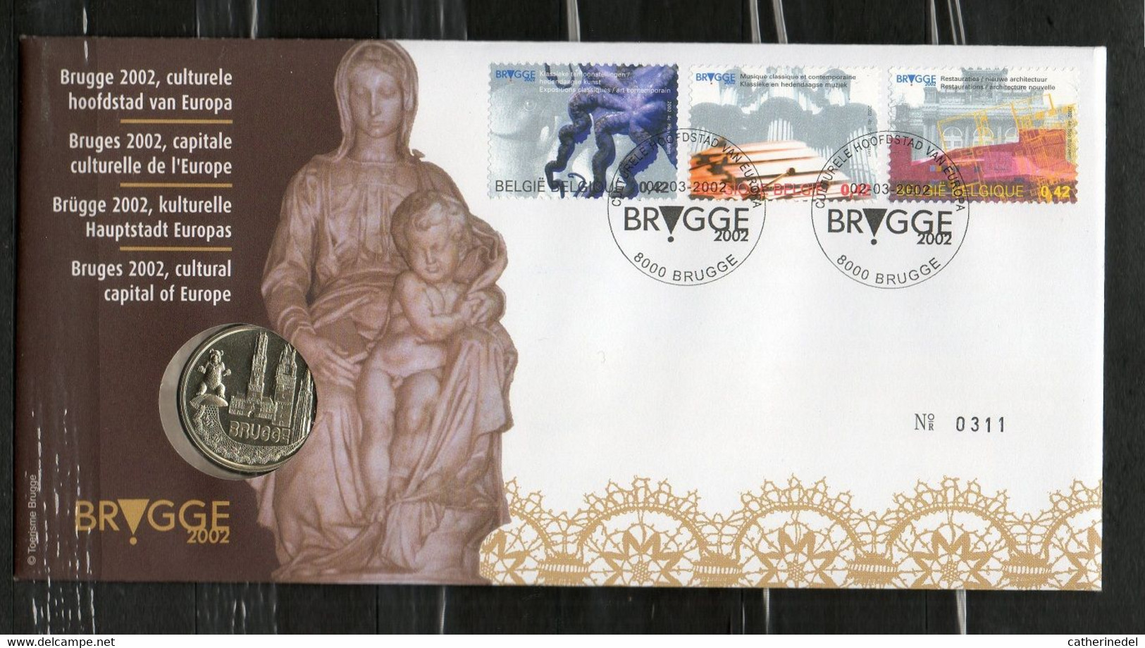 Année 2002 : 3058-3060 - Numisletter : Bruges 2002. Capitale Culturelle De L'Europe - Numisletters