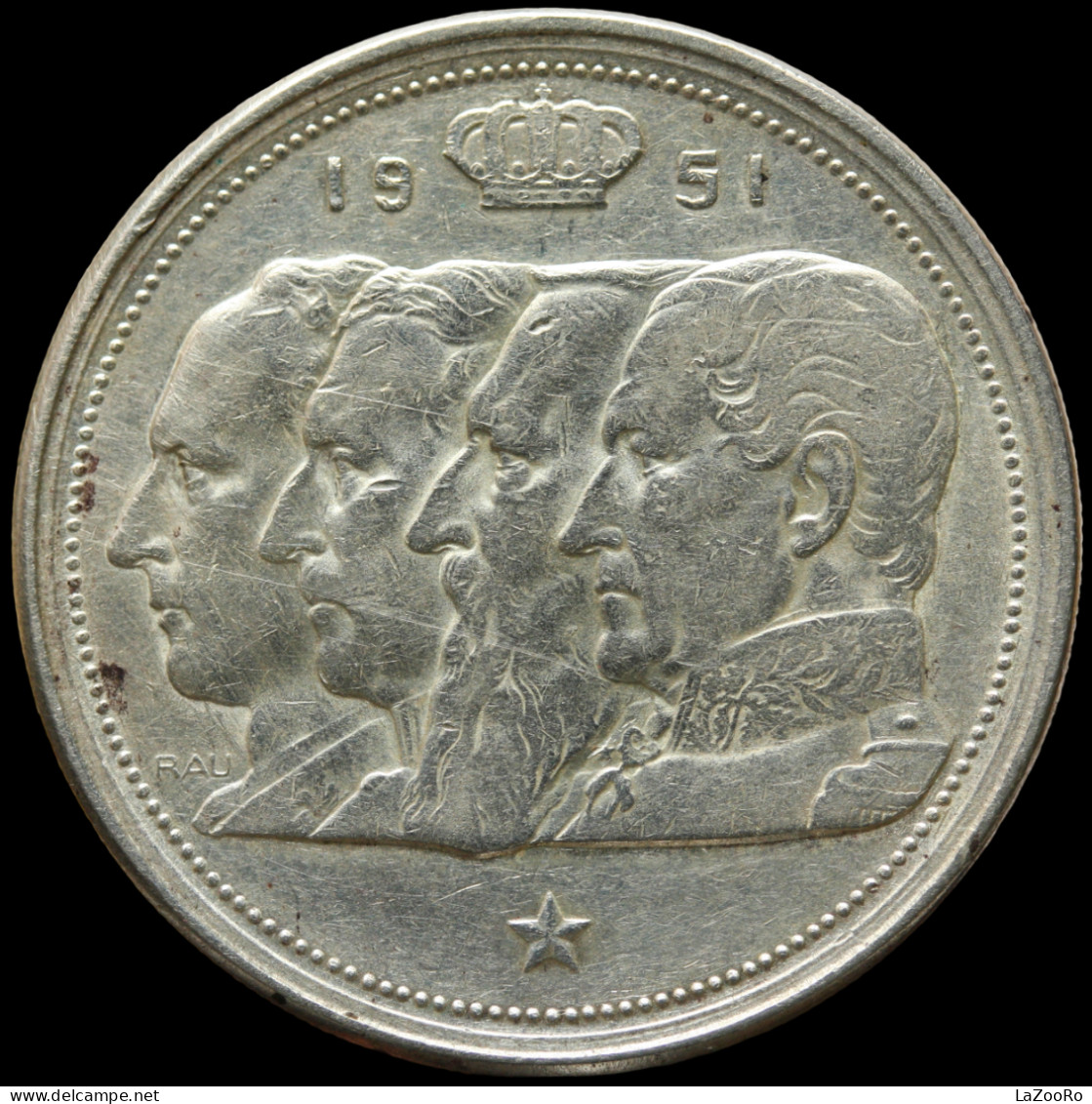 LaZooRo: Belgium 100 Francs Frank 1951 XF / UNC - Silver - 100 Francs
