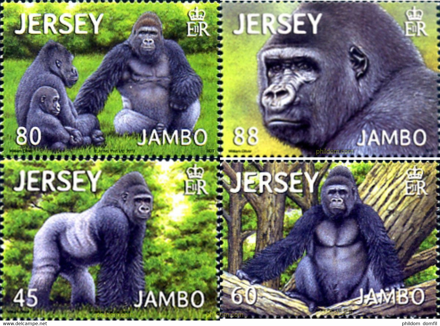 288397 MNH JERSEY 2012 GORILAS - Chimpanzés