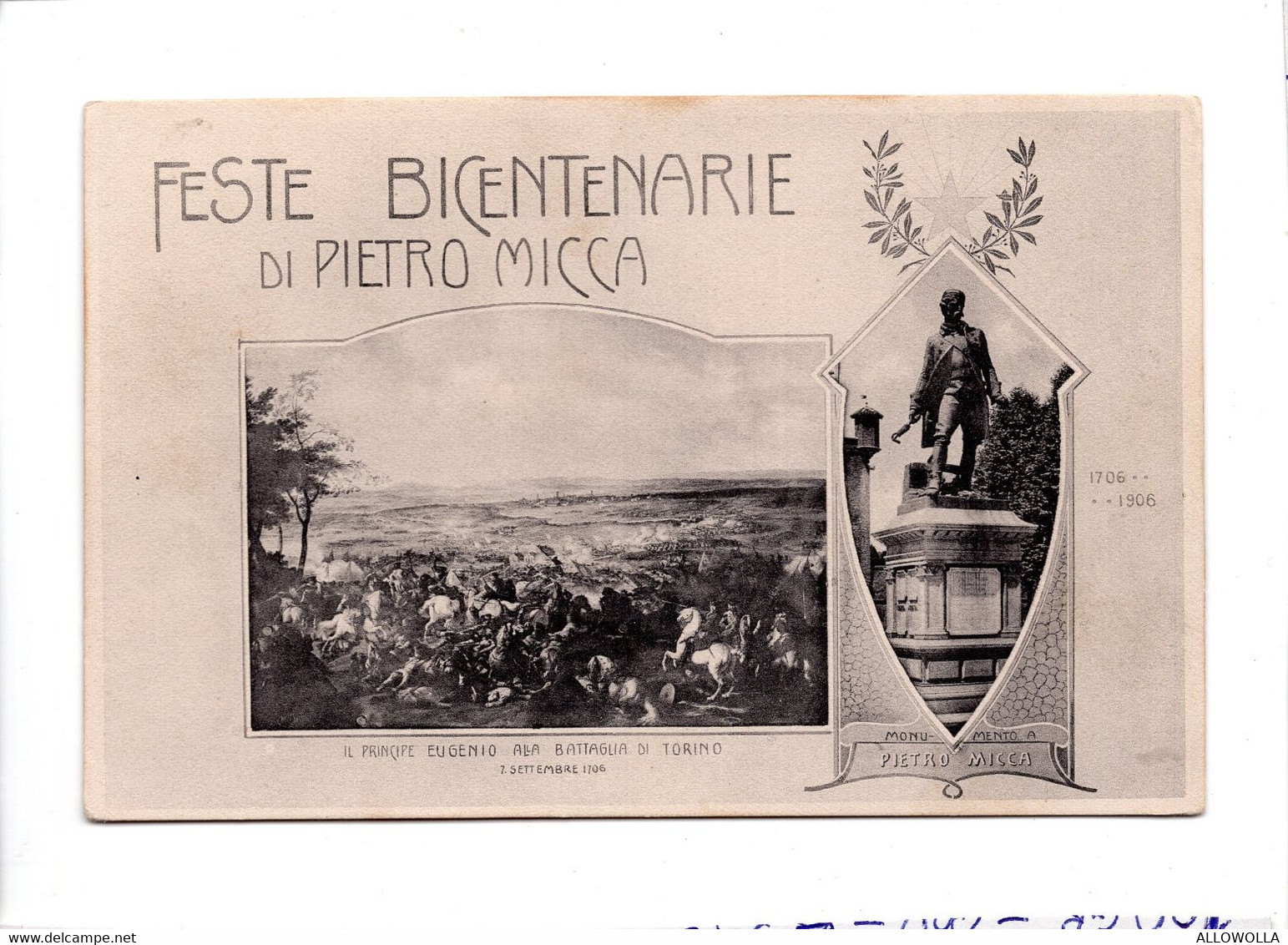 19567 " FESTE BICENTENARIE DI PIETRO MICCA-1706-1906 " VERA FOTO-CARTOLINA POSTALE NON SPEDITA - Manifestazioni