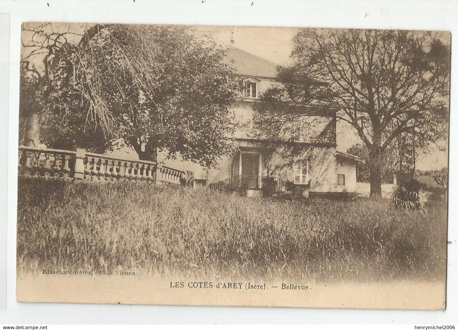 38 Isère Les Cotes D'arey Villa Maison Bellevue 1923 Ed Blanchard Vienne - Sonstige & Ohne Zuordnung