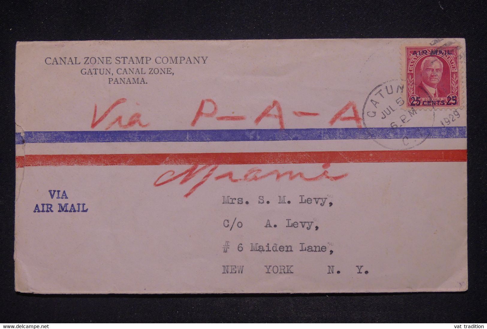 CANAL ZONE - Enveloppe Commerciale De Gatun Pour New York En 1929 Par Avion - L 141515 - Kanaalzone