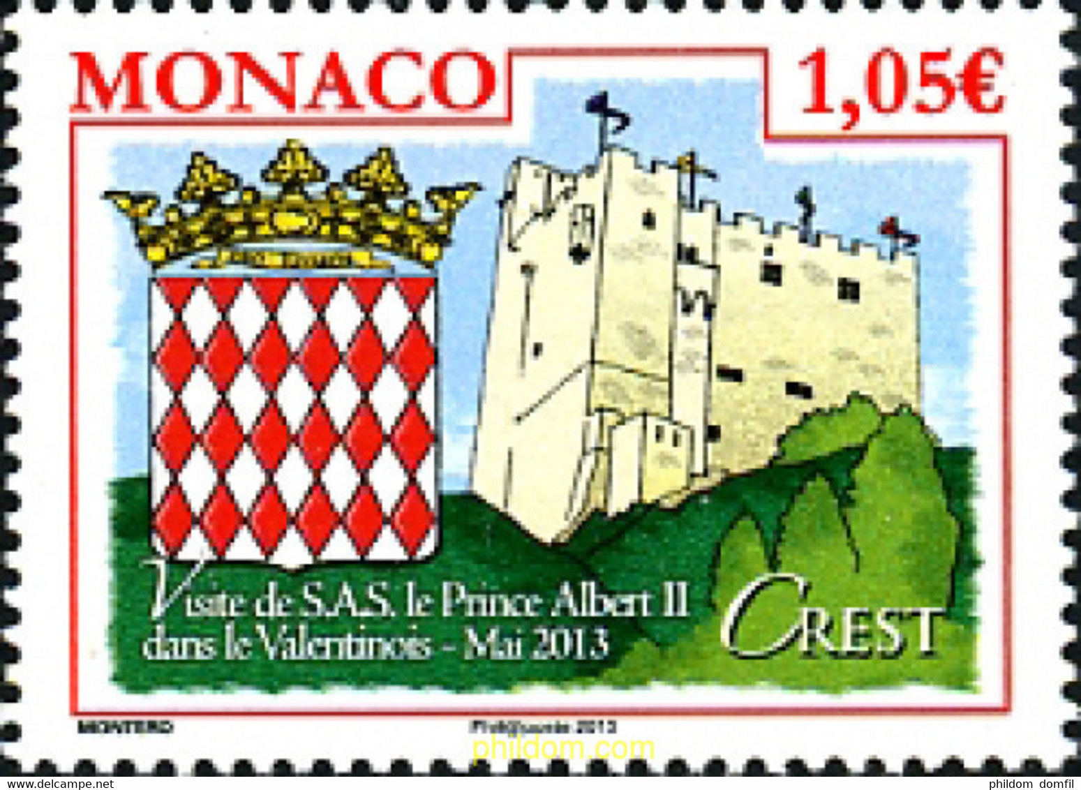 304021 MNH MONACO 2013 ESCUDO Y CASTILLO - Other & Unclassified